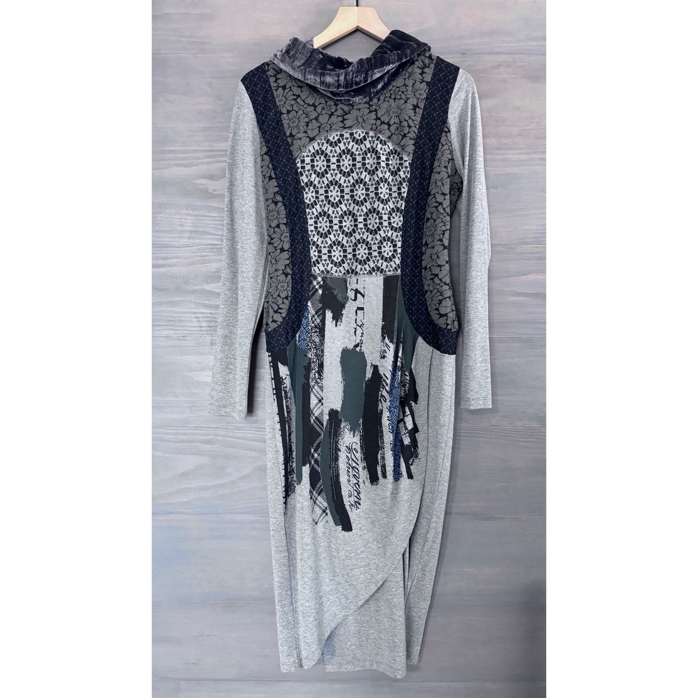 ANVRDIE Angels Never Die‎ Grey Turtleneck Mock Long Sleeve Sweater Dress Size 3
